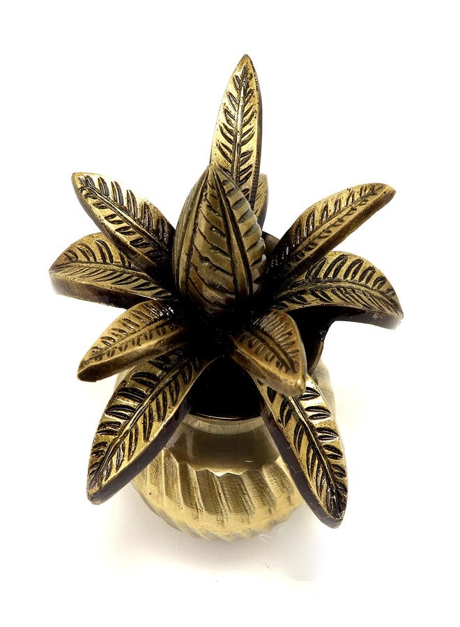 Two Moustaches 5 Inches Brass Mangal Kalash with Coconut Showpiece, Kalash for Pooja, Standard, Pack of 1 - Image 3